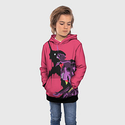 Толстовка-худи детская Евангилион, цвет: 3D-черный — фото 2