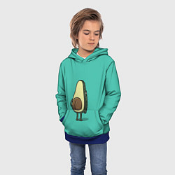 Толстовка-худи детская Авокадо, цвет: 3D-синий — фото 2