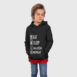 Толстовка-худи детская EatSleepValheimRepeat, цвет: 3D-красный — фото 2