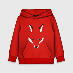 Толстовка-худи детская Fox minimalism, цвет: 3D-красный