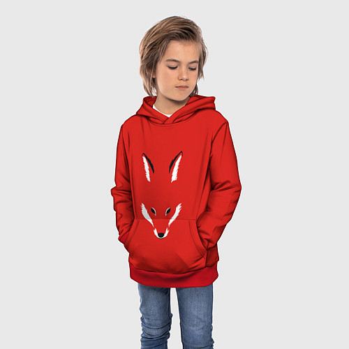 Детская толстовка Fox minimalism / 3D-Красный – фото 3