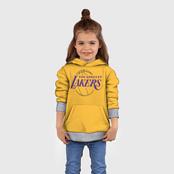 Толстовка-худи детская Лос-Анджелес Лейкерс Форма1, цвет: 3D-меланж — фото 2