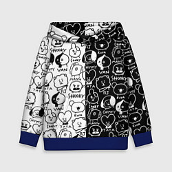 Толстовка-худи детская BTS BT21, цвет: 3D-синий