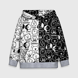 Толстовка-худи детская BTS BT21, цвет: 3D-меланж