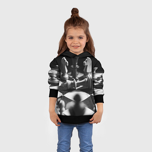 Детская толстовка Шахматы / 3D-Черный – фото 4