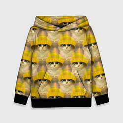 Толстовка-худи детская Котята, цвет: 3D-черный