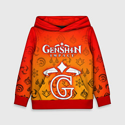 Толстовка-худи детская GENSHIN IMPACT, цвет: 3D-красный