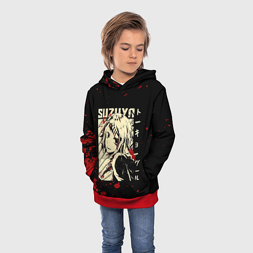 Детская толстовка Сузуя Токийский гуль / 3D-Красный – фото 3