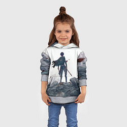 Толстовка-худи детская Атака Титанов, цвет: 3D-меланж — фото 2