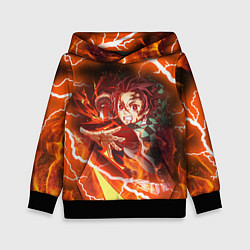 Толстовка-худи детская КЛИНОК РАССЕКАЮЩИЙ ДЕМОНОВ, цвет: 3D-черный