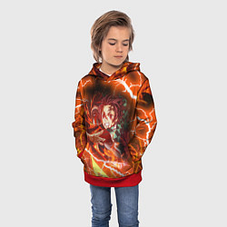 Толстовка-худи детская КЛИНОК РАССЕКАЮЩИЙ ДЕМОНОВ, цвет: 3D-красный — фото 2