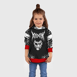 Толстовка-худи детская BERSERK БЕРСЕРК, цвет: 3D-красный — фото 2