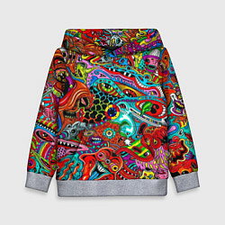 Толстовка-худи детская Яркая абстракция bright abstraction, цвет: 3D-меланж