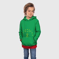 Толстовка-худи детская Адыгея, цвет: 3D-красный — фото 2