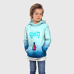 Толстовка-худи детская Гию Томиока Kimetsu no Yaiba, цвет: 3D-белый — фото 2
