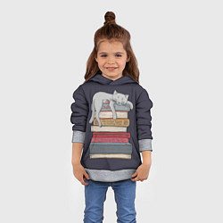 Толстовка-худи детская Relax Cat, цвет: 3D-меланж — фото 2