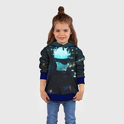 Толстовка-худи детская Магическая битва, цвет: 3D-синий — фото 2