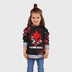 Толстовка-худи детская SAMURAI CYBERPUNK 2077, цвет: 3D-меланж — фото 2