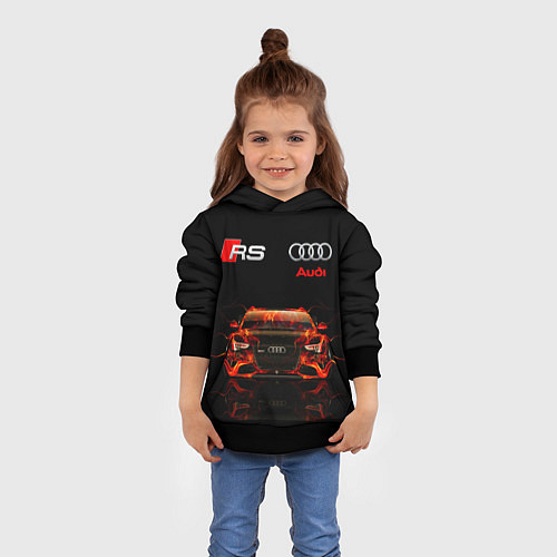 Детская толстовка AUDI RS 5 FIRE АУДИ РС 5 / 3D-Черный – фото 4