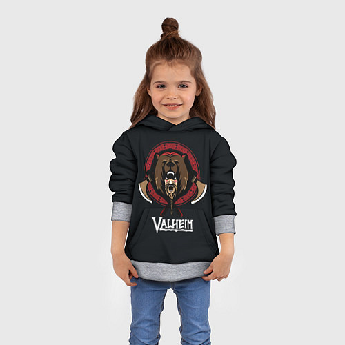 Детская толстовка Valheim Viking Bear / 3D-Меланж – фото 4