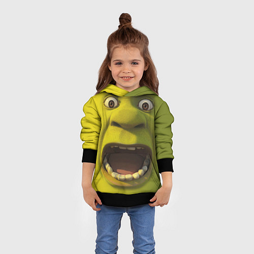 Детская толстовка Shrek is Yelling / 3D-Черный – фото 4