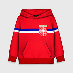 Толстовка-худи детская Сборная Сербии, цвет: 3D-красный