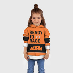 Толстовка-худи детская KTM READY TO RACE Z, цвет: 3D-белый — фото 2