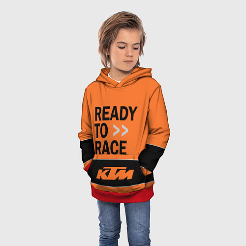 Детская толстовка KTM READY TO RACE Z / 3D-Красный – фото 3