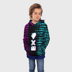 Толстовка-худи детская ЛЮБОВЬ СМЕРТЬ И РОБОТЫ, цвет: 3D-синий — фото 2