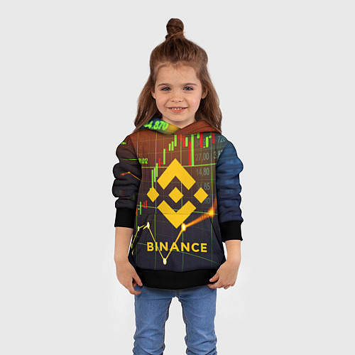 Детская толстовка BINANCE БИНАНС БАНАН / 3D-Черный – фото 4