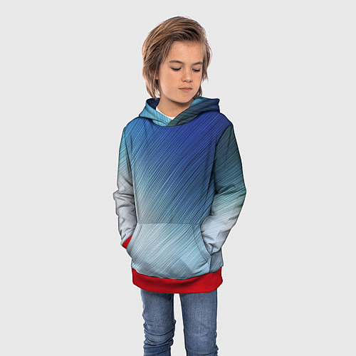 Детская толстовка Текстура Оттенки льда / 3D-Красный – фото 3
