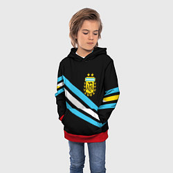 Толстовка-худи детская Сборная Аргентины, цвет: 3D-красный — фото 2