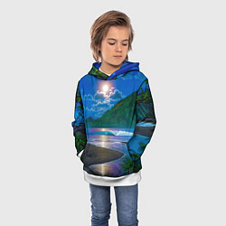 Толстовка-худи детская Гавайский пейзаж, цвет: 3D-белый — фото 2