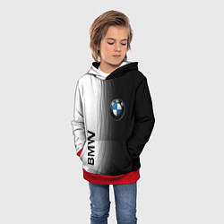 Толстовка-худи детская Black and White BMW, цвет: 3D-красный — фото 2