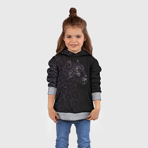 Детская толстовка Леопард / 3D-Меланж – фото 4