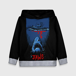 Толстовка-худи детская Jaws movie, цвет: 3D-меланж