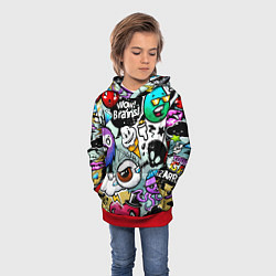 Толстовка-худи детская Граффити, цвет: 3D-красный — фото 2