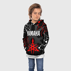 Толстовка-худи детская YAMAHA ЯМАХА МОТОСПОРТ, цвет: 3D-белый — фото 2