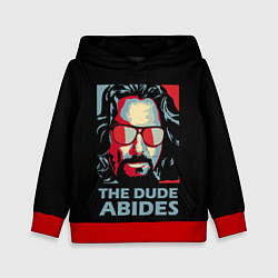 Толстовка-худи детская The Dude Abides Лебовски, цвет: 3D-красный