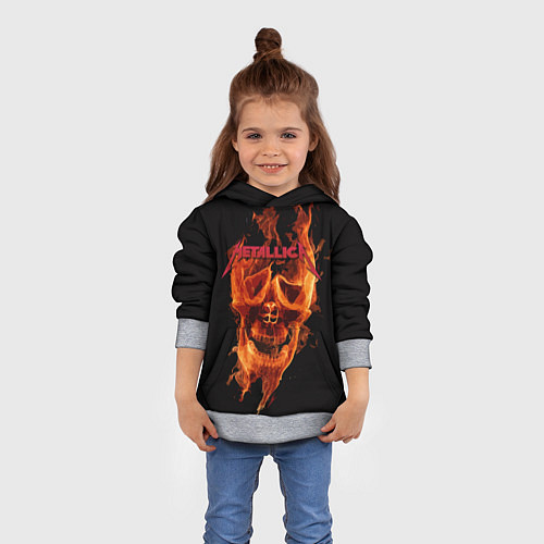Детская толстовка Metallica Flame / 3D-Меланж – фото 4