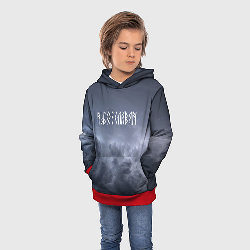 Детская толстовка НЕБО СЛАВЯН СЛАВЯНСТВО Z / 3D-Красный – фото 3