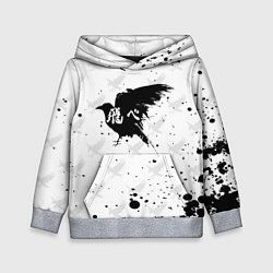 Толстовка-худи детская Лозунг Карасуно ворон Haikyu!!, цвет: 3D-меланж