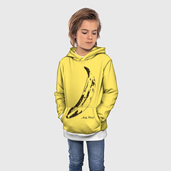 Толстовка-худи детская Энди Уорхол - Банан, цвет: 3D-белый — фото 2