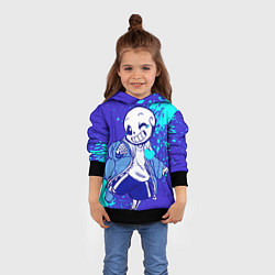 Толстовка-худи детская UNDERTALE SANS BLUE, цвет: 3D-черный — фото 2