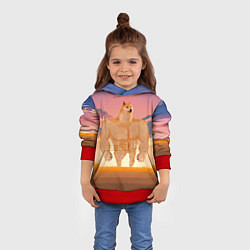 Толстовка-худи детская Мем собака качок DOGE, цвет: 3D-красный — фото 2