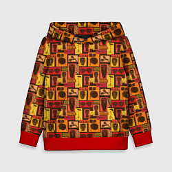 Толстовка-худи детская Барабанщик, цвет: 3D-красный