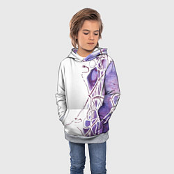 Толстовка-худи детская Фиолетовые нити, цвет: 3D-меланж — фото 2