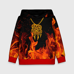 Толстовка-худи детская ПЕЧАТЬ ВЕЛЕСА КУЛОН, цвет: 3D-красный