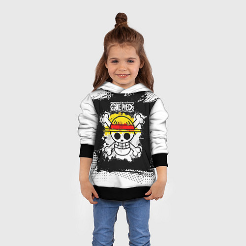 Детская толстовка Весёлый Роджер пиратов Соломенной Шляпы / 3D-Черный – фото 4