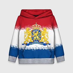 Толстовка-худи детская Нидерланды Голландия Флаг, цвет: 3D-меланж